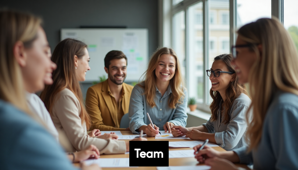 Team in modern office doing quick activity