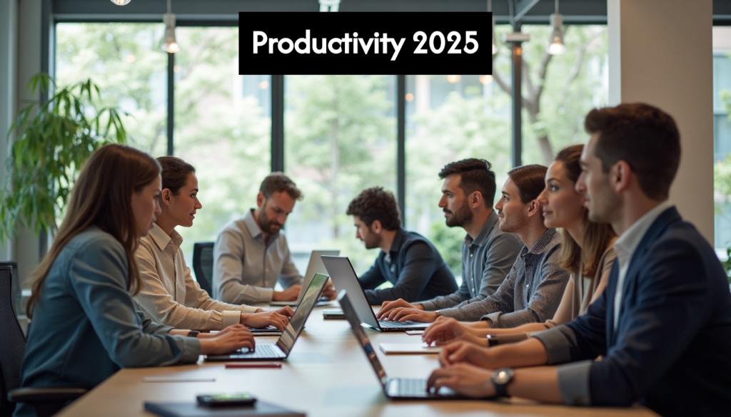 Professionals working in modern collaborative office